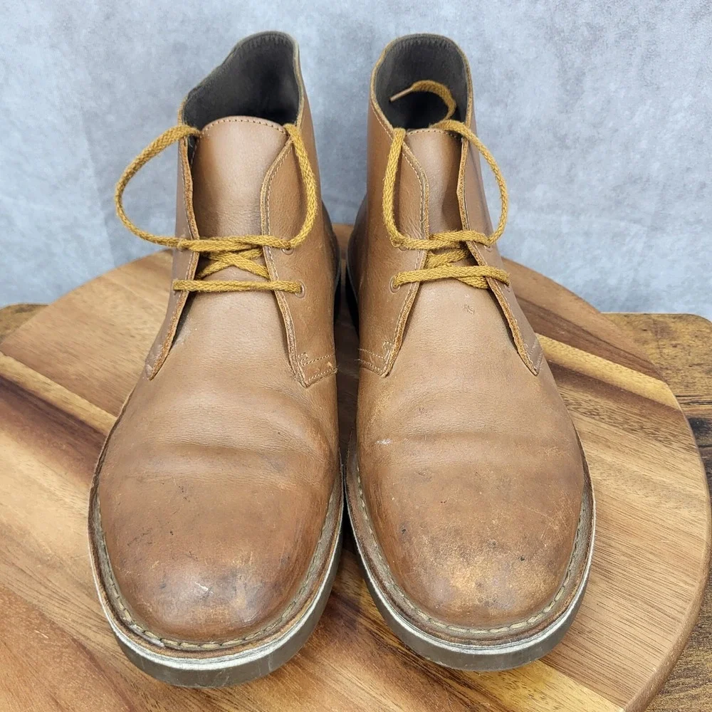 Clarks Chukka Boots Mens 11 M Buschacre‎ 2 Brown Leather Lace Up Ankle 15522